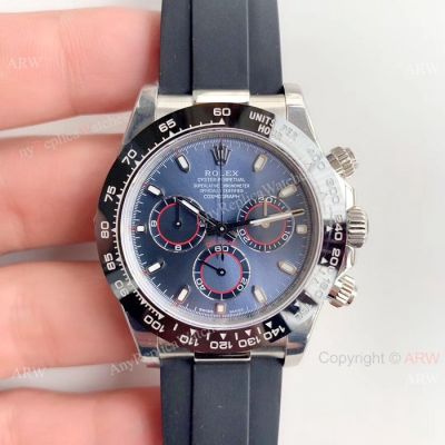 1:1 Swiss Clone Rolex Daytona Blue Dial Rubber Strap watch Noob Rolex Watches